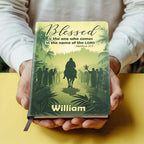 Blessed Is The One Who Comes In The Name Of The Lord | Personalized Leather Cover Notebook