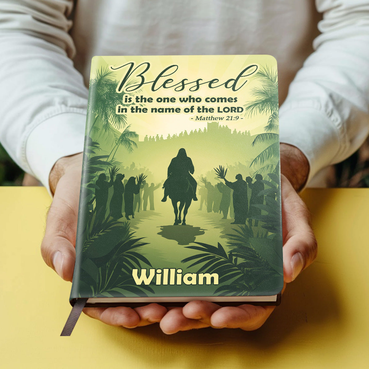 Blessed Is The One Who Comes In The Name Of The Lord | Personalized Leather Cover Notebook