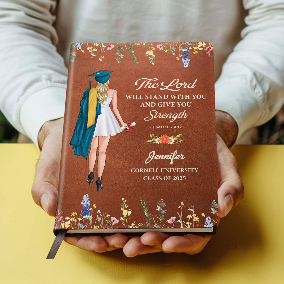 The Lord Will Stand With You | Personalized Leather Cover Notebook