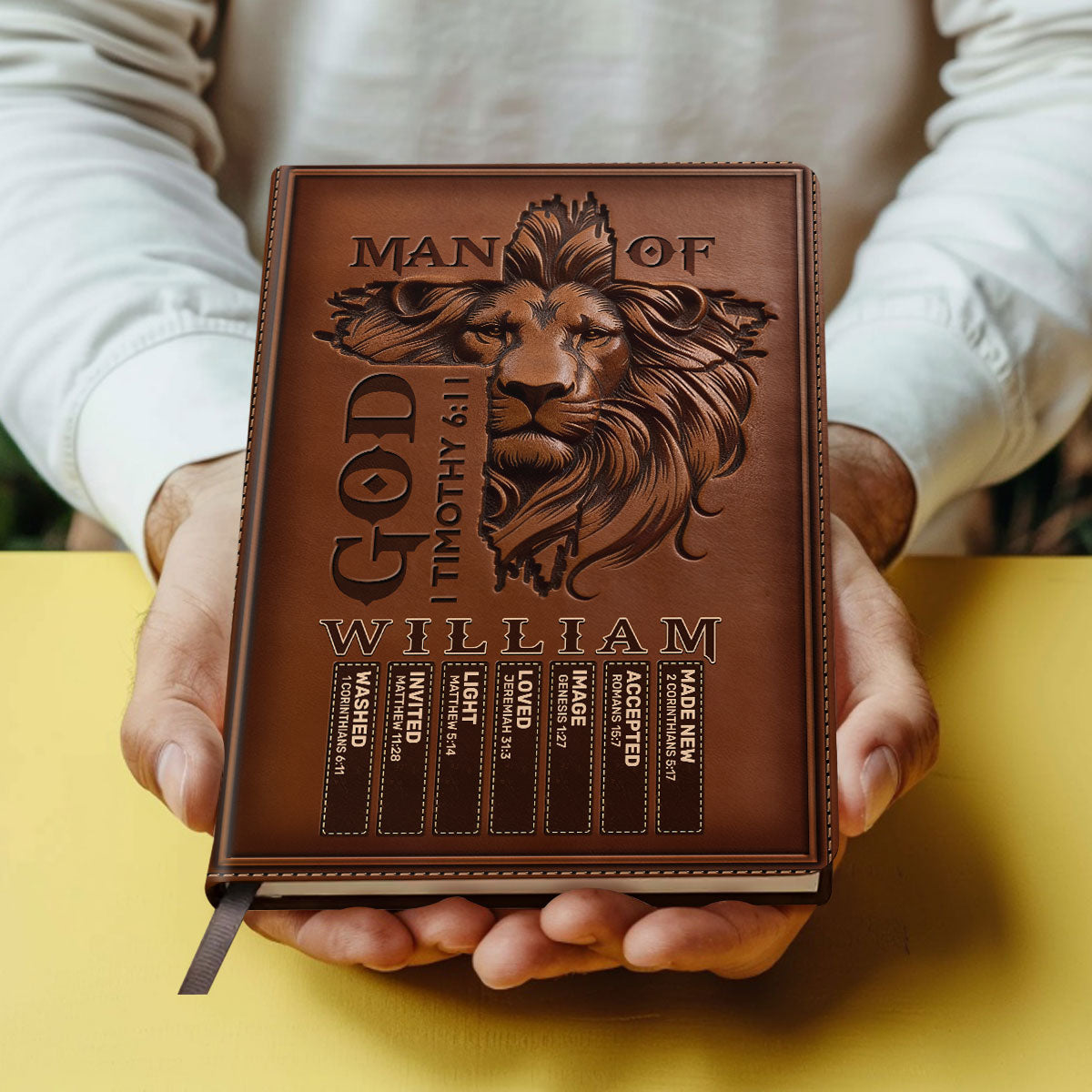 Man Of God | Personalized Leather Cover Notebook