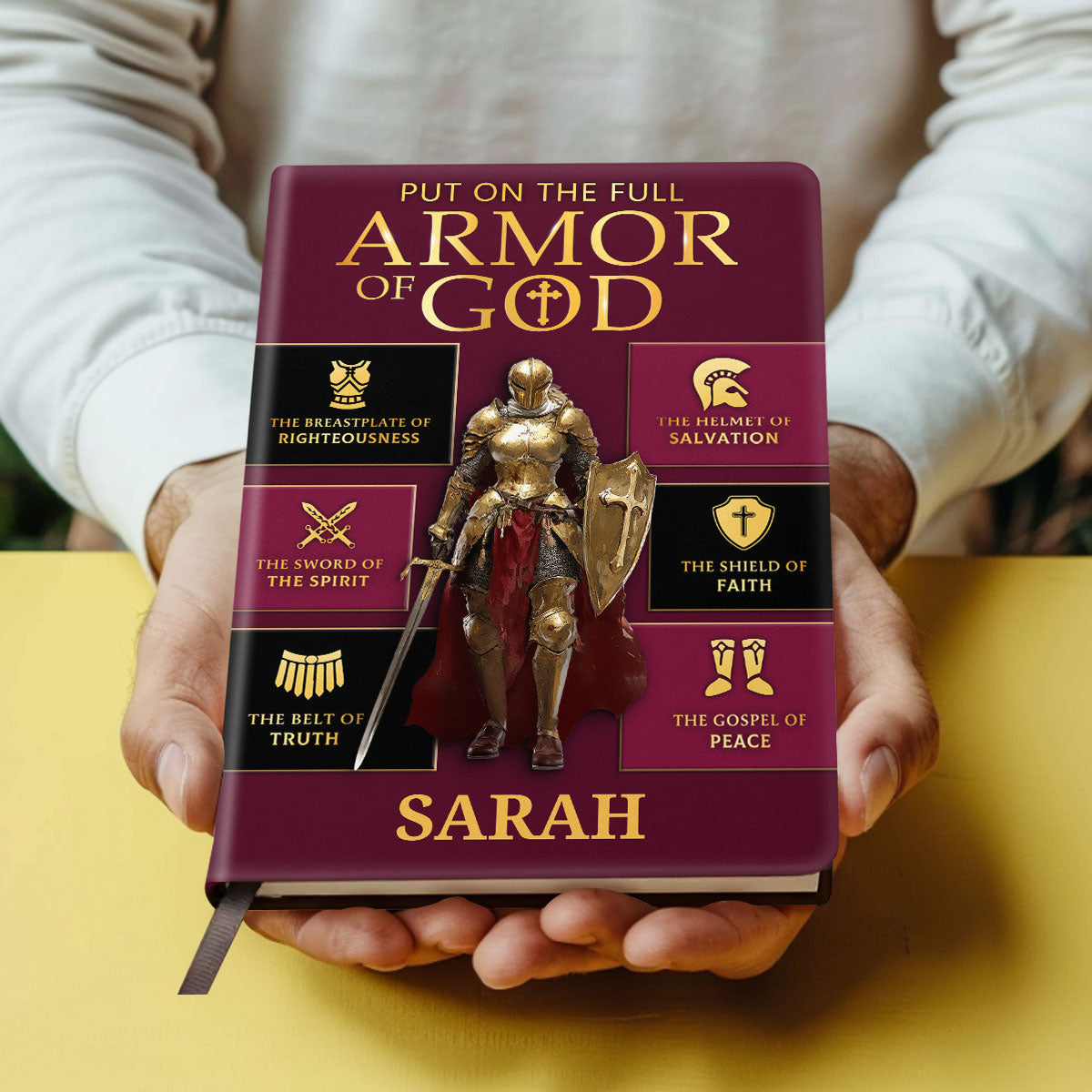 Put On The Full Armor Of God | Personalized Leather Cover Notebook