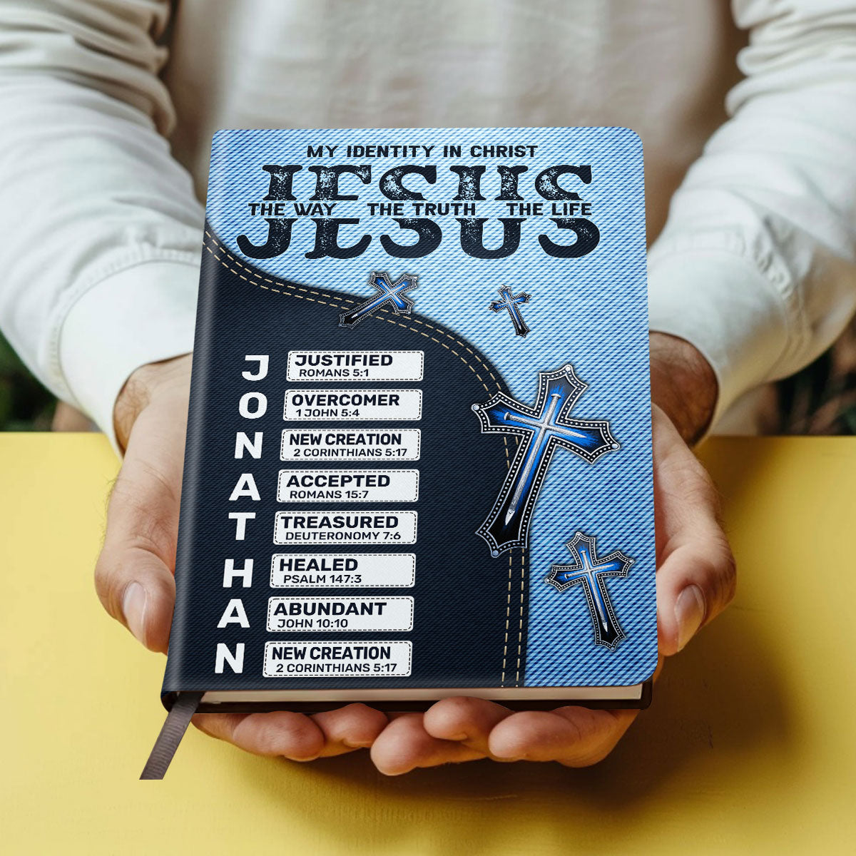 Jesus The Way The Truth The Life | Personalized Leather Cover Notebook