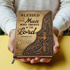 Blessed Is The Man Who Trusts In The Lord | Personalized Leather Cover Notebook