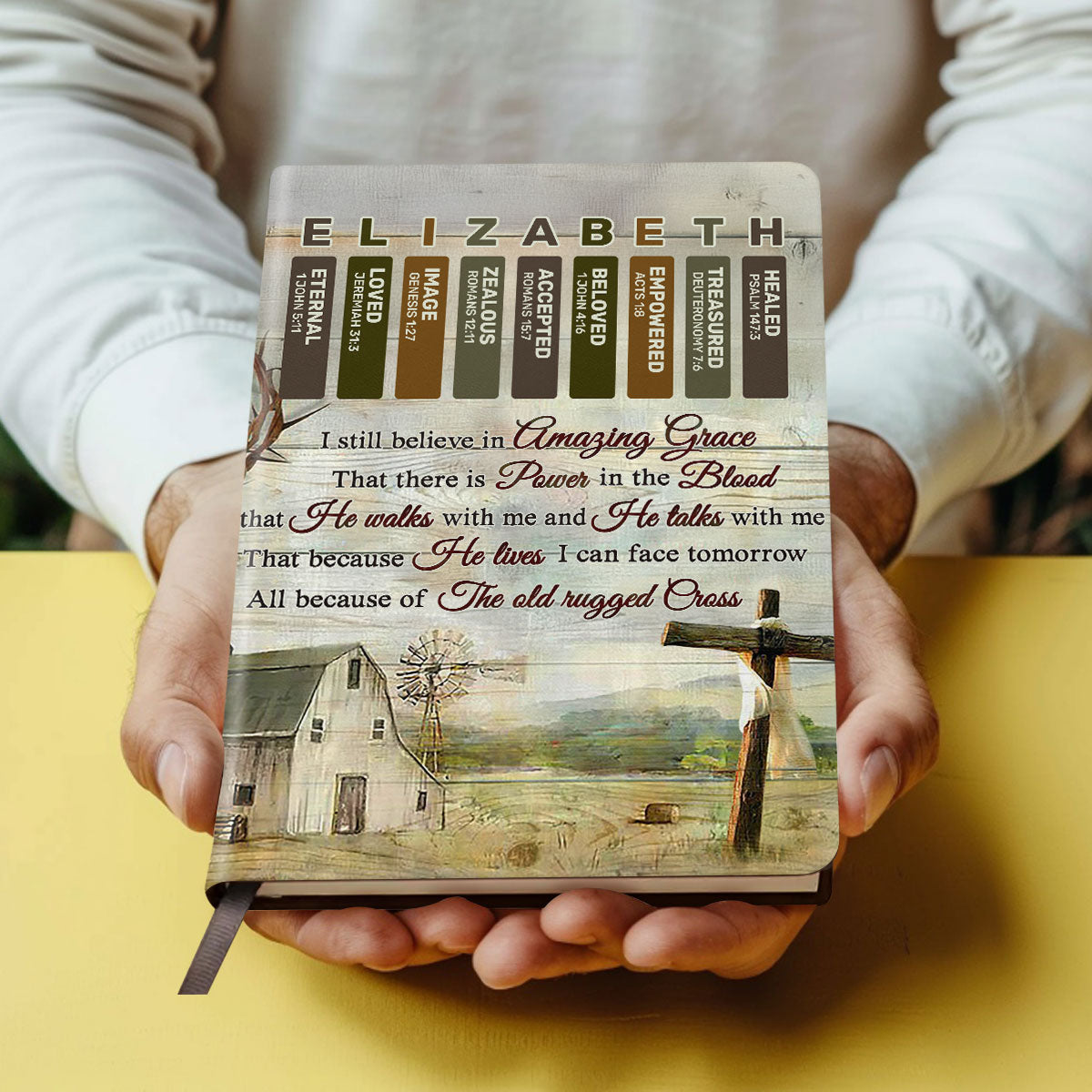Whispers Of Grace | Personalized Leather Cover Notebook