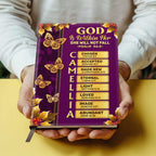 God Is Within Her She Will Not Fall | Personalized Leather Cover Notebook