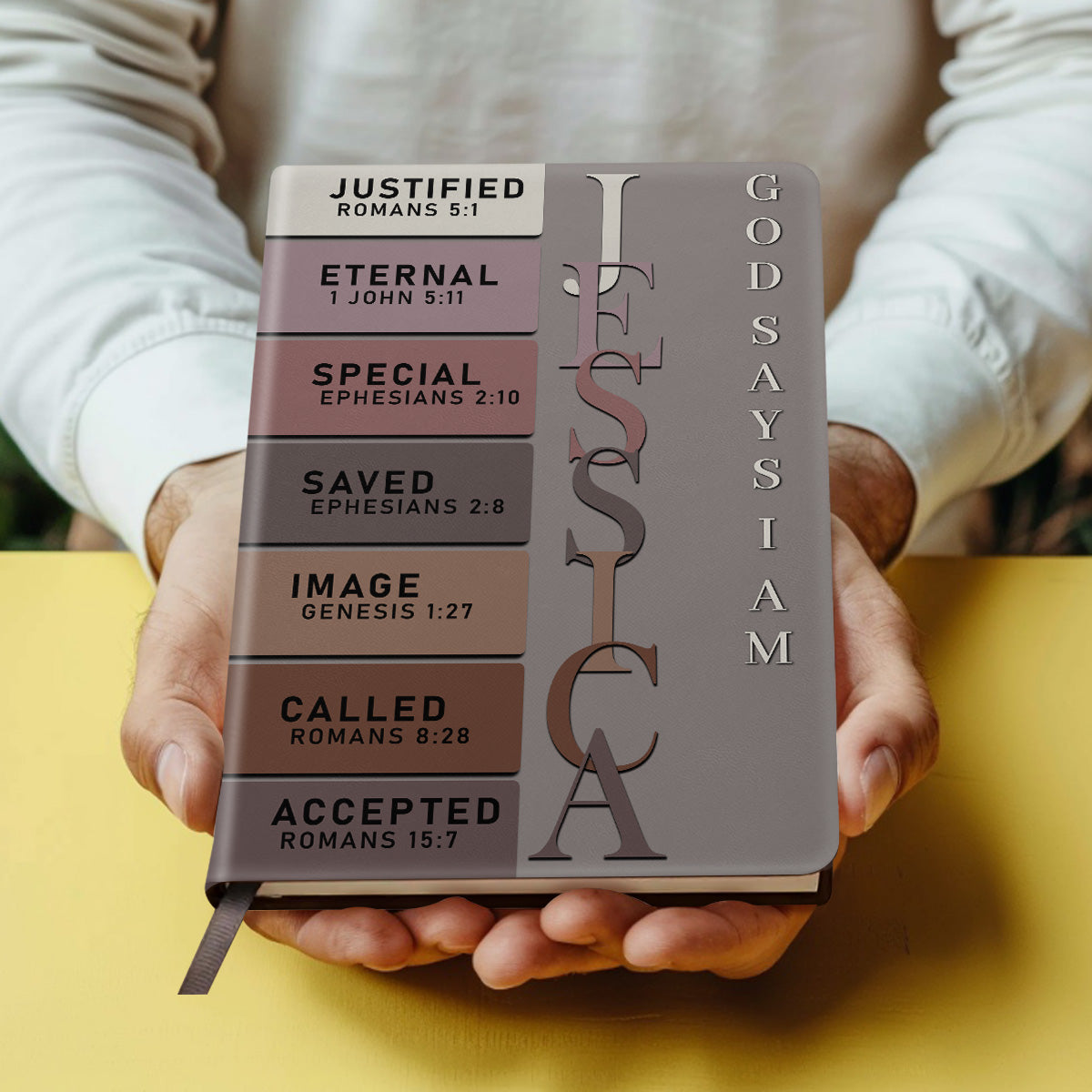 God Says I Am  | Personalized Leather Cover Notebook