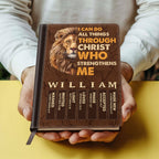 I Can Do All Things Through Christ | Personalized Leather Cover Notebook