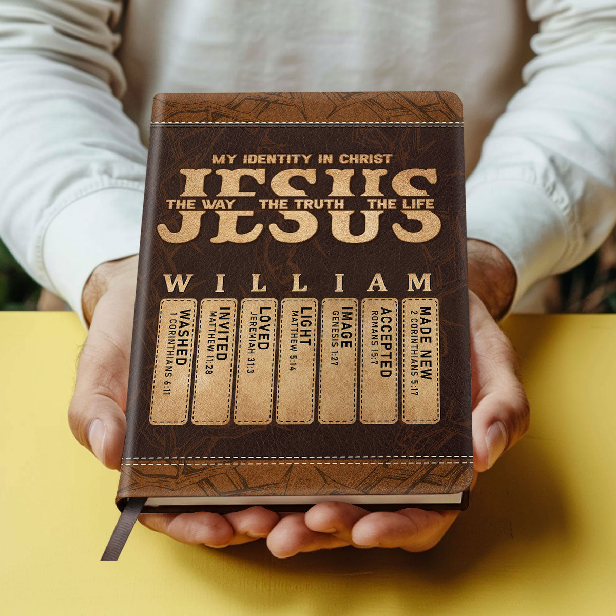My Identity In Christ | Personalized Leather Cover Notebook