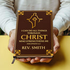 I Can Do All Things Through Christ | Personalized Leather Cover Notebook