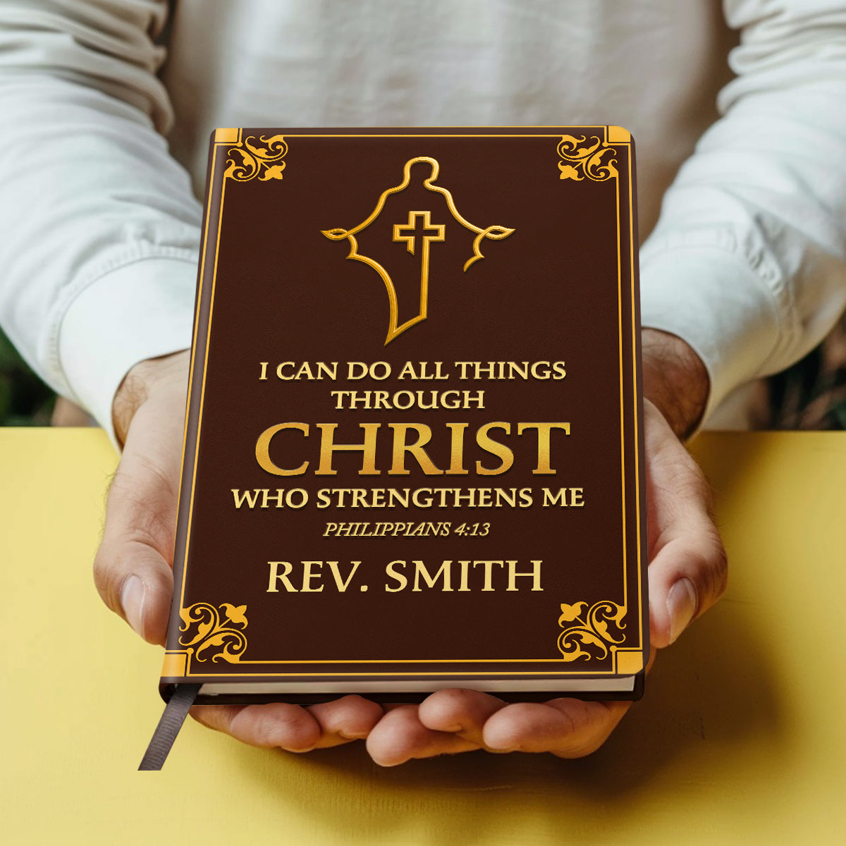 I Can Do All Things Through Christ | Personalized Leather Cover Notebook