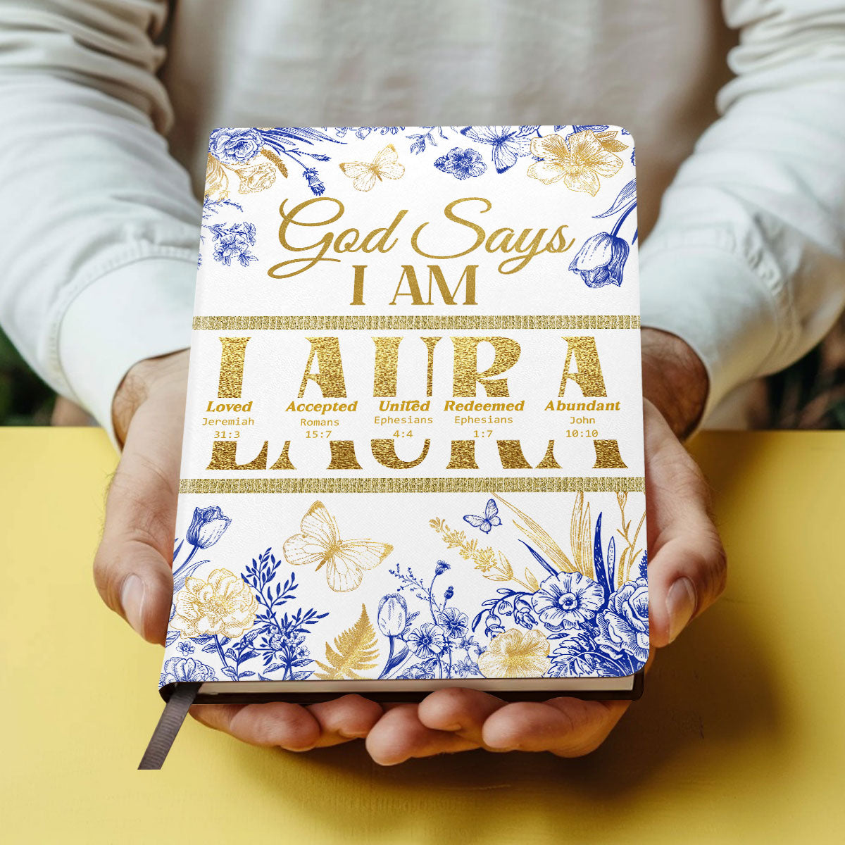 God Says I Am | Personalized Leather Cover Notebook