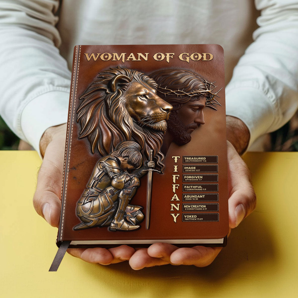 Woman And Man Of God | Personalized Leather Cover Notebook