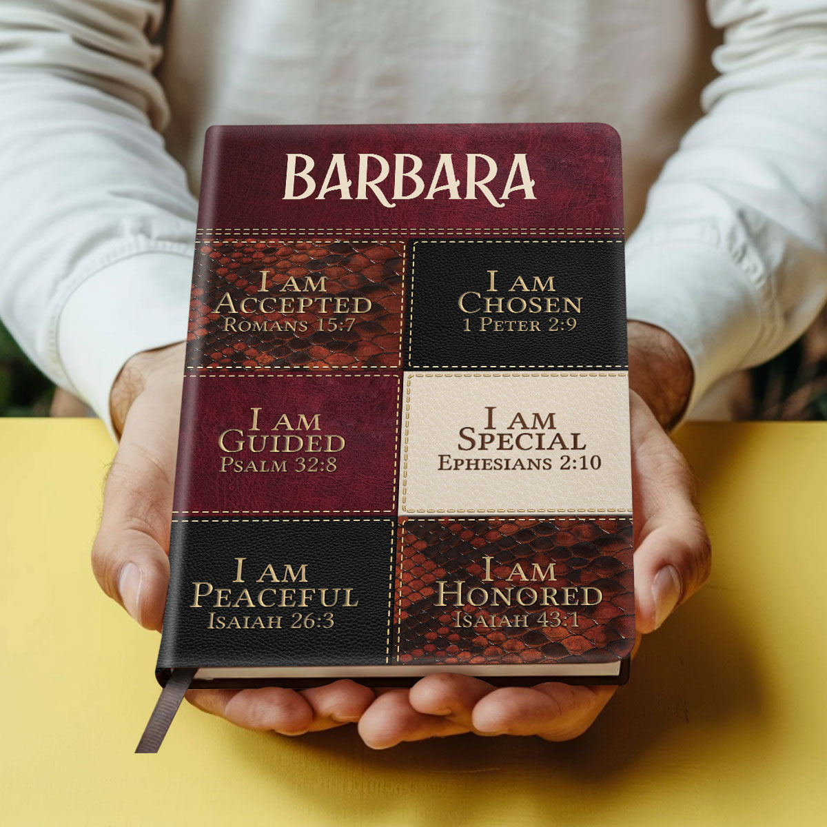 I Am Strong, I Am Worthy | Personalized Leather Cover Notebook