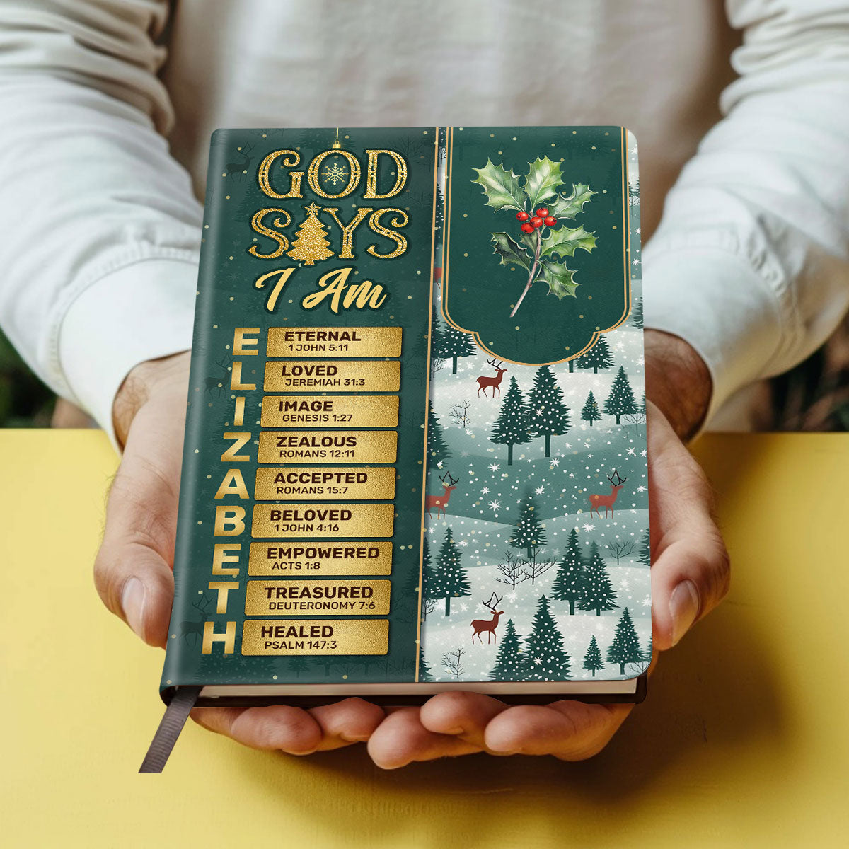 God Says I Am  | Personalized Leather Cover Notebook