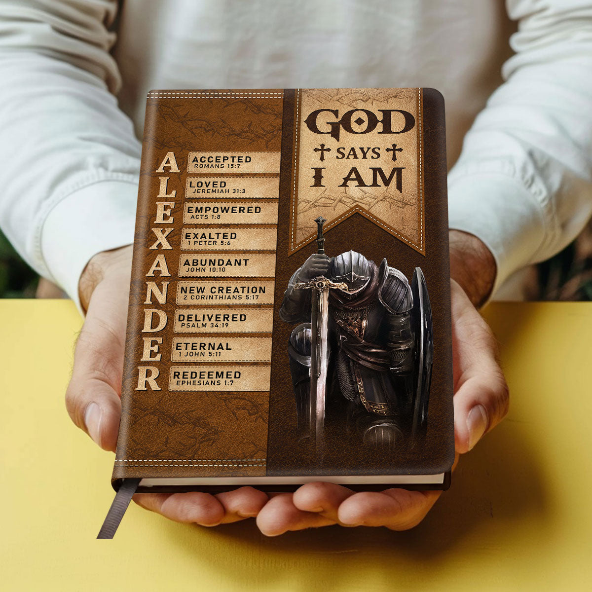 God Says I Am | Personalized Leather Cover Notebook