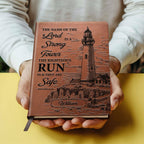 The Name Of The Lord Is A Strong Tower | Personalized Leather Cover Notebook