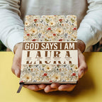 God Says I Am | Personalized Leather Cover Notebook