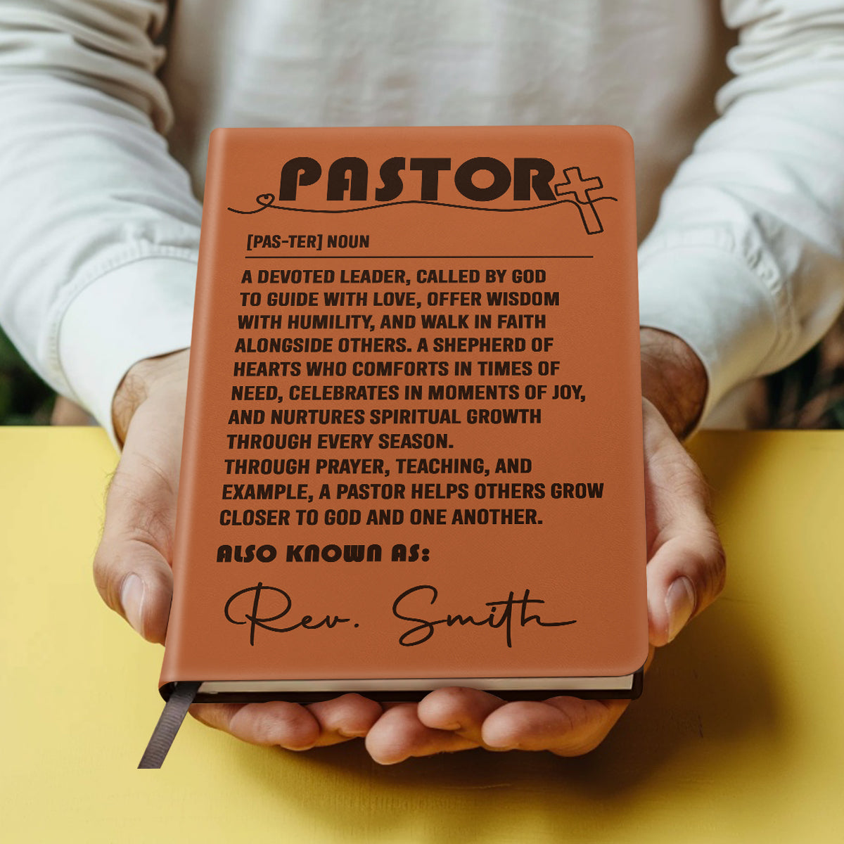 Pastor Gift | Personalized Leather Cover Notebook