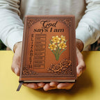 God Says I Am  | Personalized Leather Cover Notebook