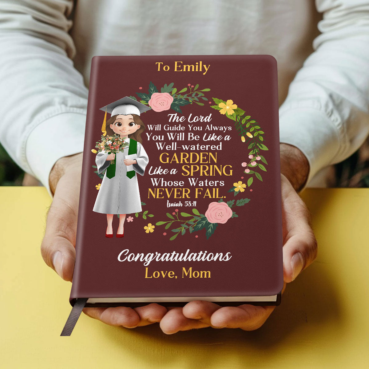 The Lord Will Guide You Always | Personalized Leather Cover Notebook