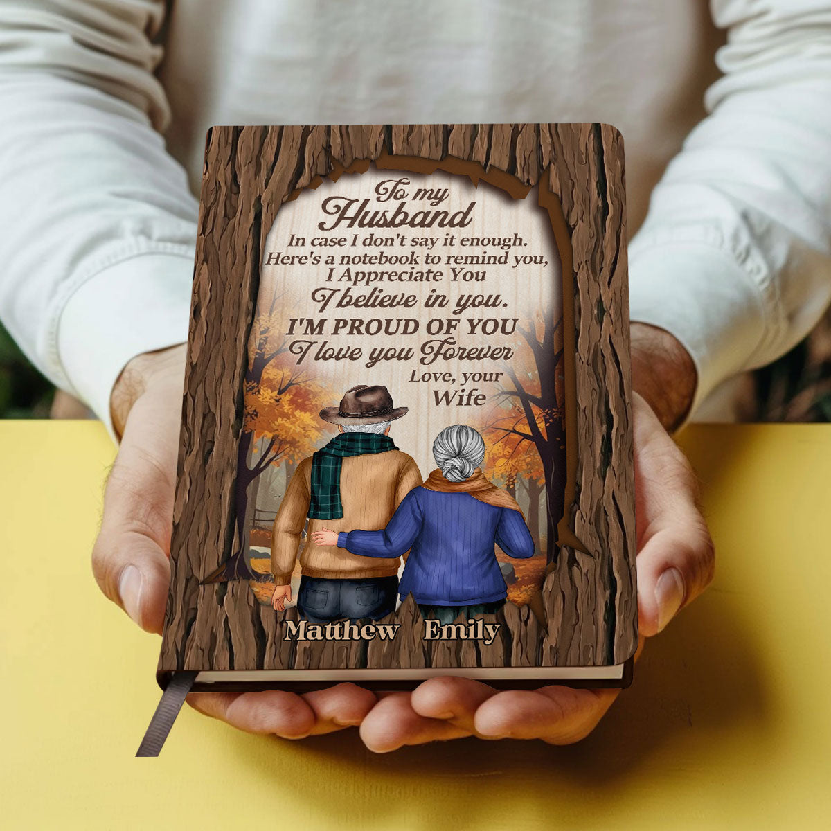 To My Husband | Personalized Leather Cover Notebook