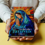 Blessed Is She Who Believed | Leather Cover Notebook
