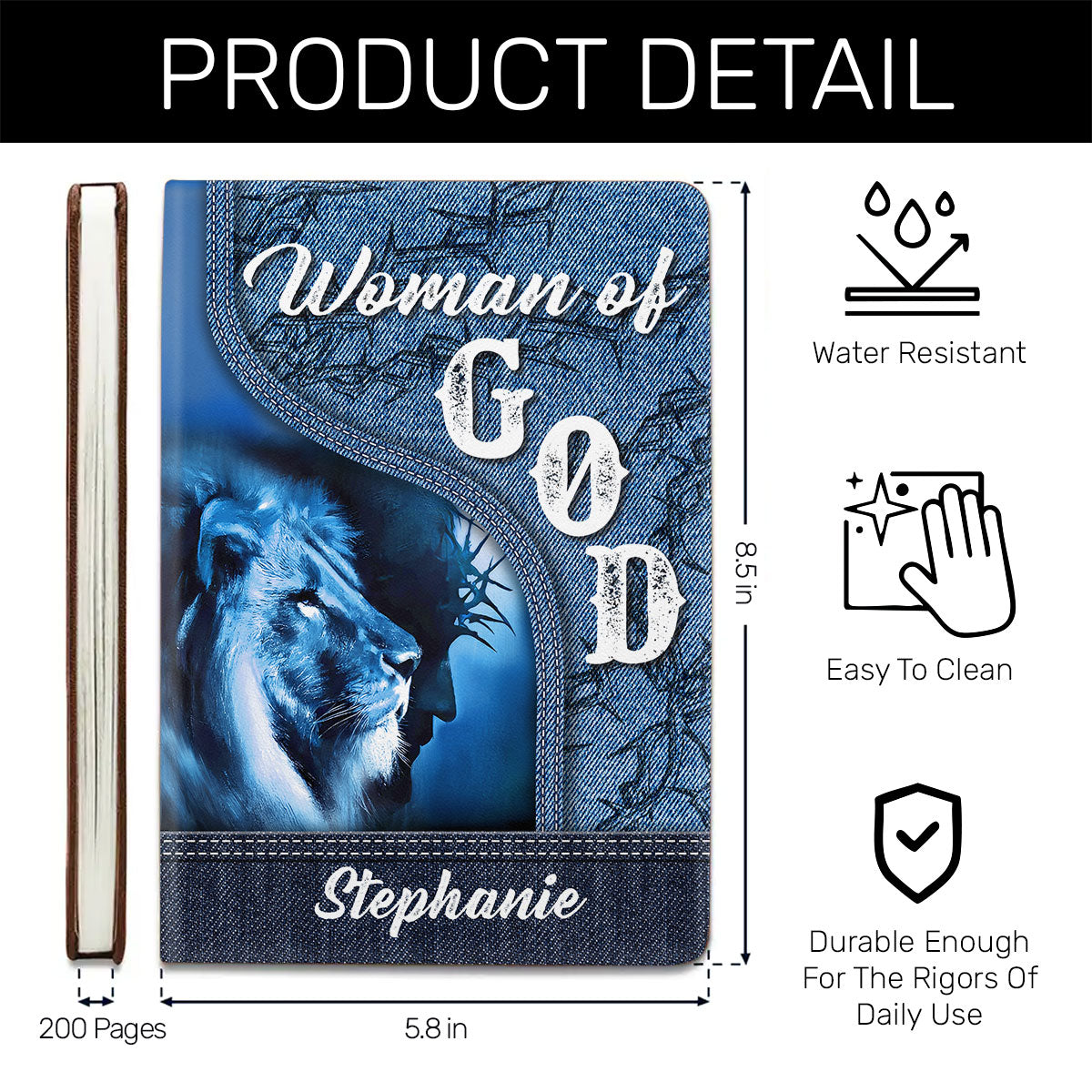 Man Of God | Personalized Leather Cover Notebook