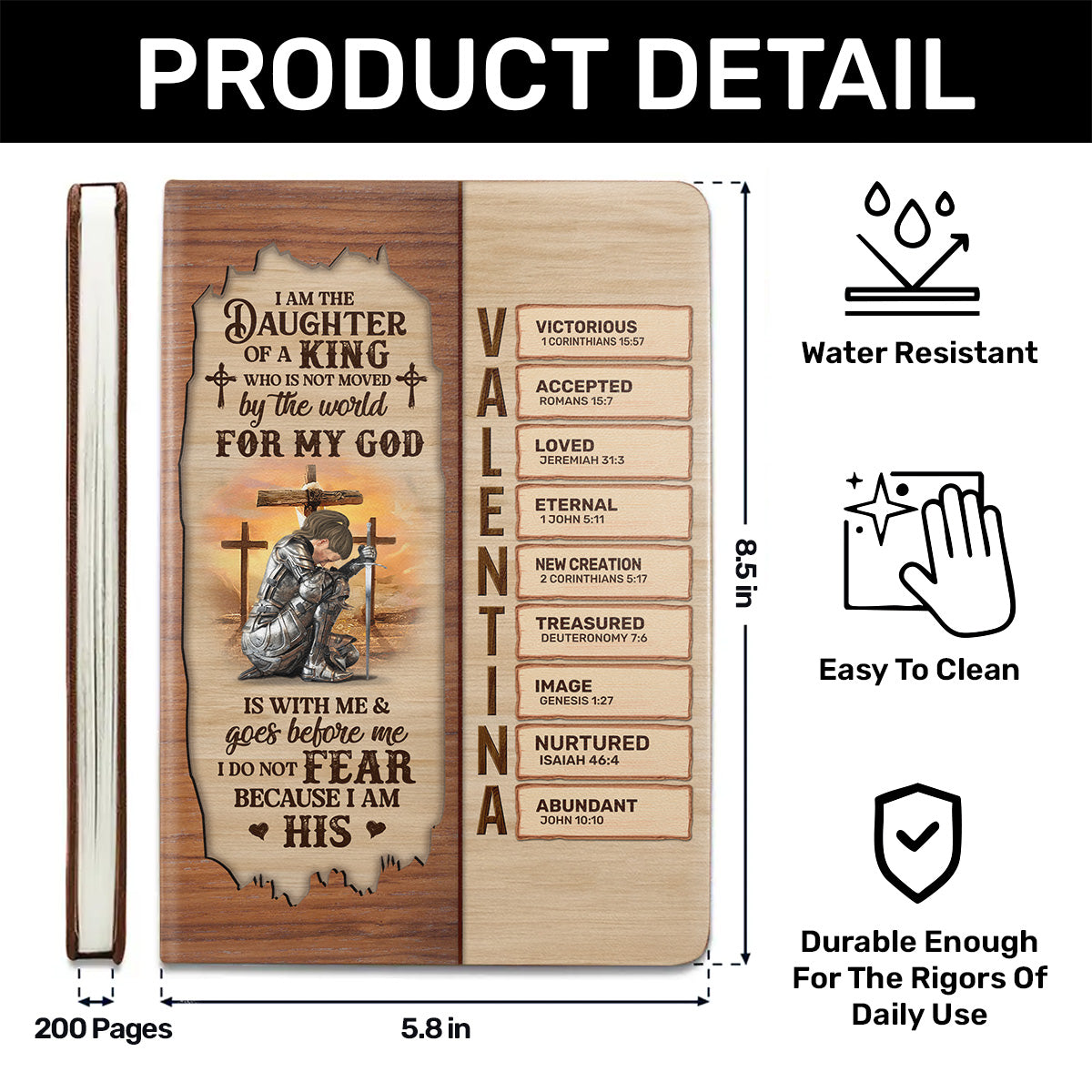 I Am The Daughter Of A King | Personalized Leather Cover Notebook
