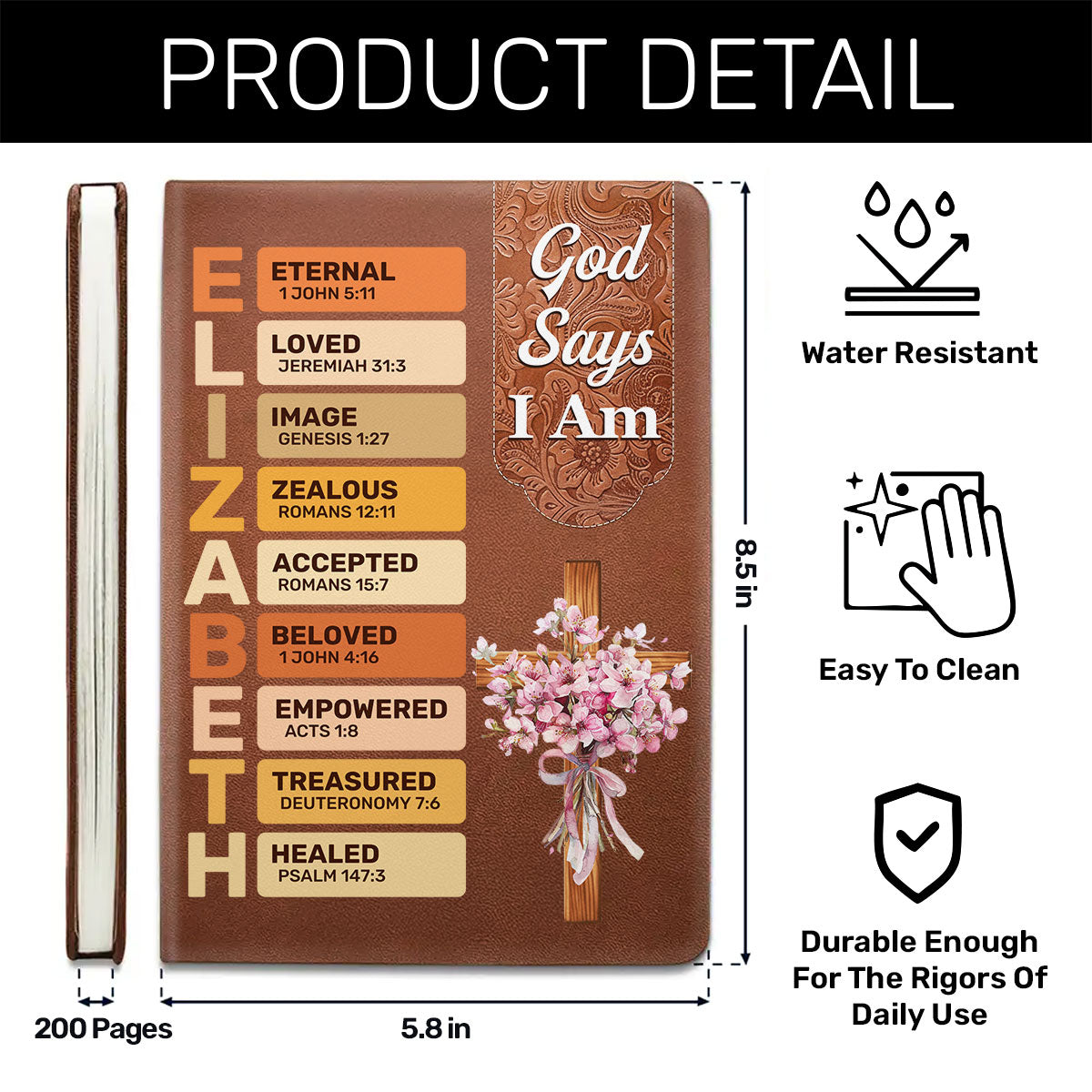God Says I Am | Personalized Leather Cover Notebook