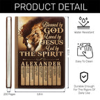 Blessed By God Loved By Jesus Led By The Spirit | Personalized Leather Cover Notebook