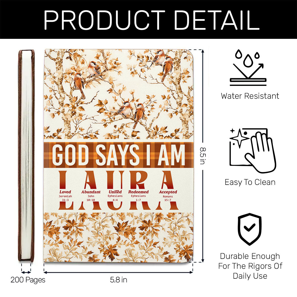 God Says I Am | Personalized Leather Cover Notebook