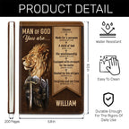 Man Of God Lion of Judah Warrior | Personalized Leather Cover Notebook
