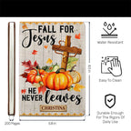 Fall For Jesus He Never Leaves | Personalized Leather Cover Notebook