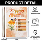 Stepping Into Retirement With God’s Grace & Mercy | Personalized Leather Cover Notebook
