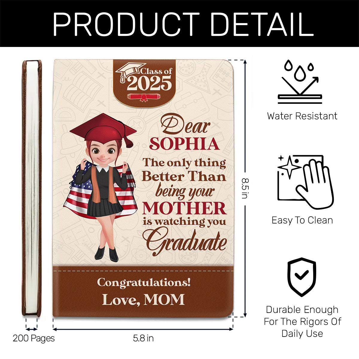 Better Than Being Your Mother | Personalized Leather Cover Notebook