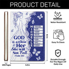 God Is Within Her She Will Not Fall | Personalized Leather Cover Notebook