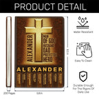 Man Of God Husband Dad Protector Hero | Personalized Leather Cover Notebook