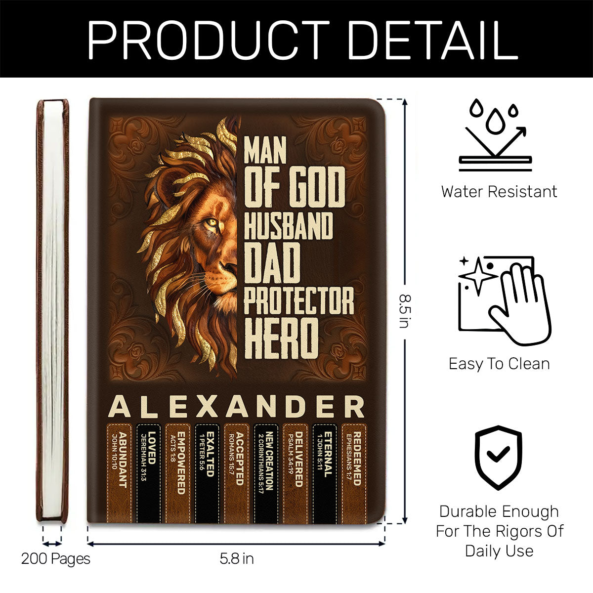 Man Of  | Personalized Leather Cover Notebook