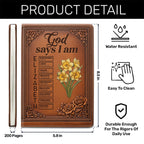 God Says I Am  | Personalized Leather Cover Notebook