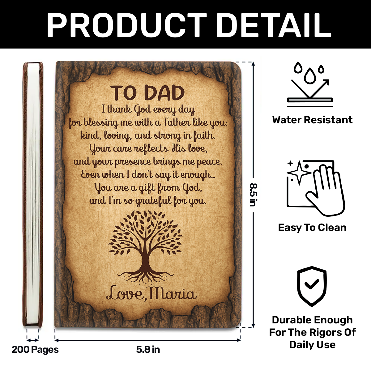 You Are A Gift From God | Personalized Leather Cover Notebook