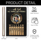 With God All Things Are Possible | Personalized Leather Cover Notebook