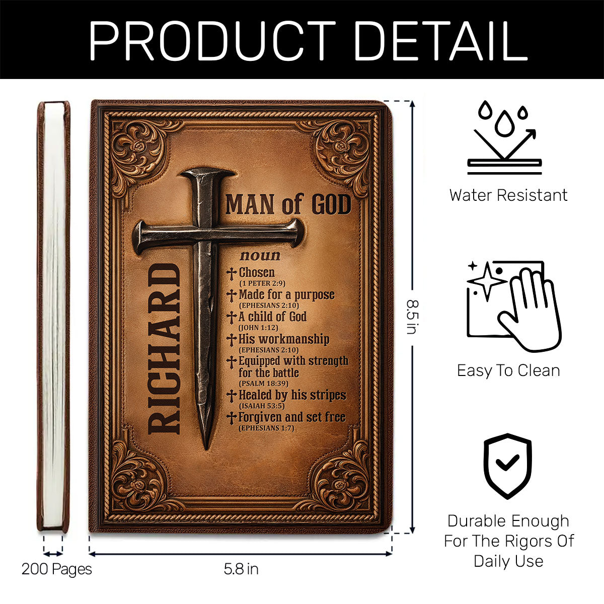 A Child Of God | Personalized Leather Cover Notebook