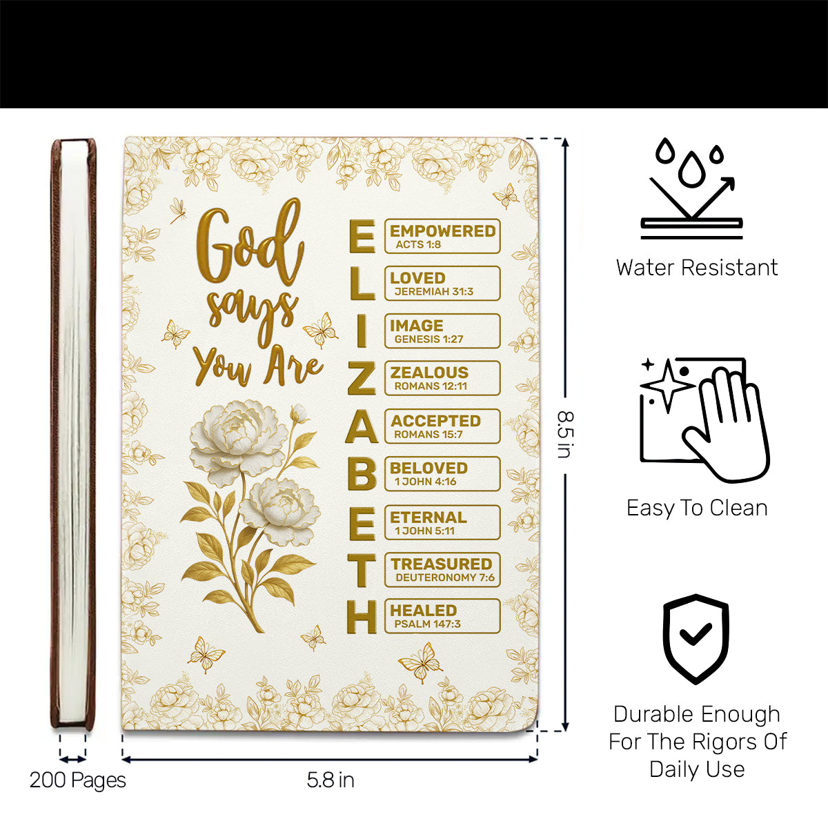 God Says You Are | Personalized Leather Cover Notebook