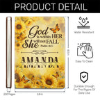 God Is Within Her She Will Not Fall  | Personalized Leather Cover Notebook