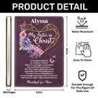 Thankful For My Sister In Christ | Personalized Leather Cover Notebook