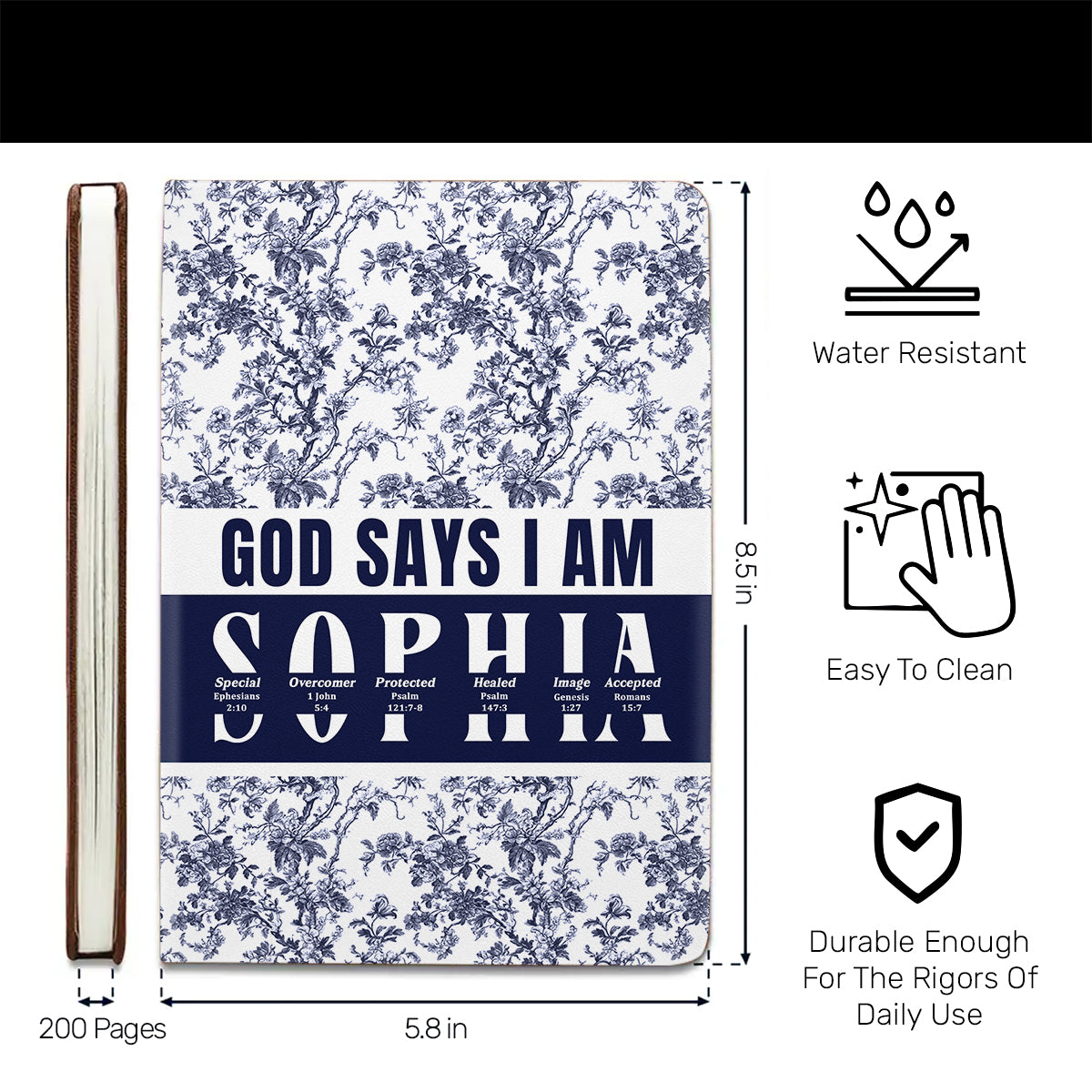 God Says I Am | Personalized Leather Cover Notebook