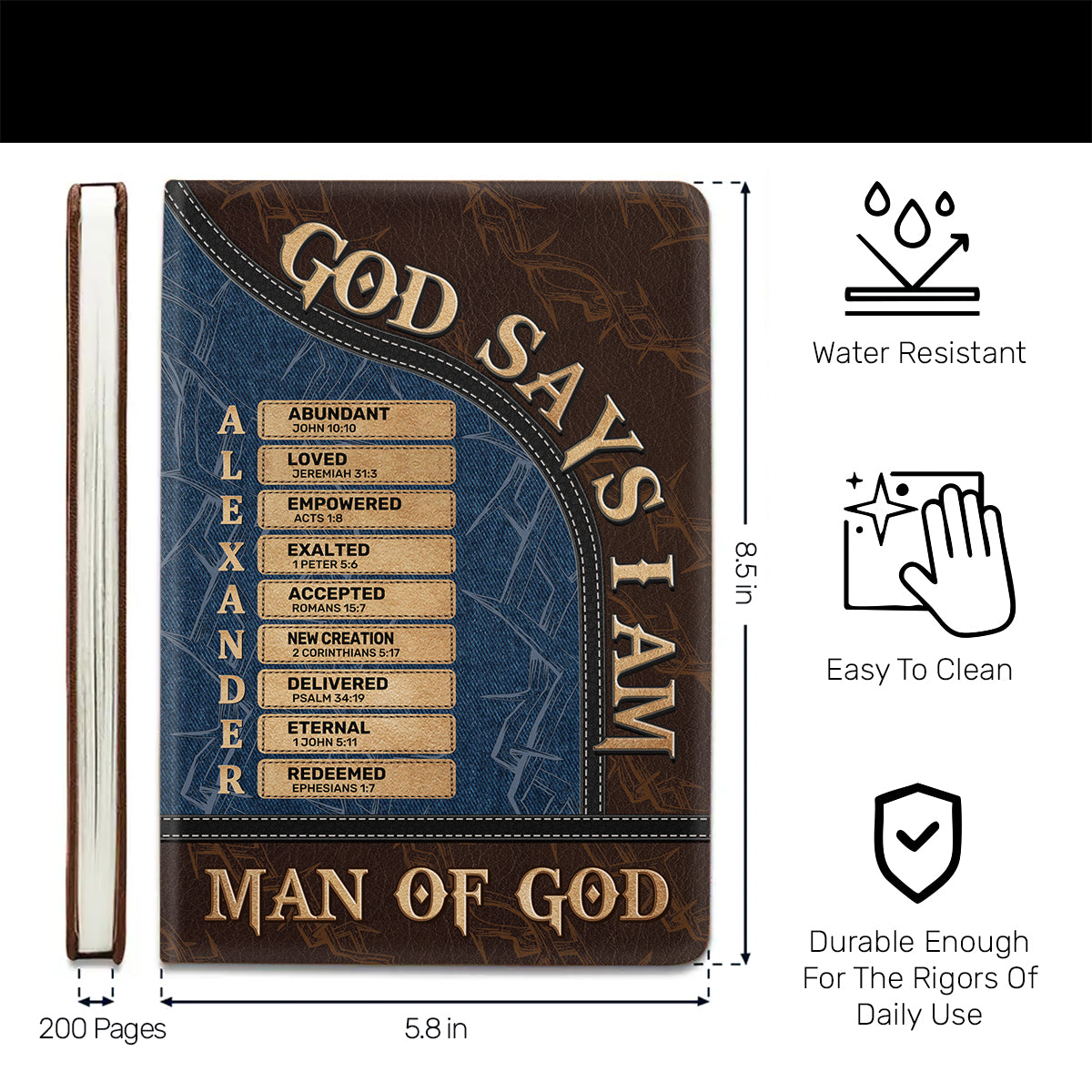 Man Of God  | Personalized Leather Cover Notebook