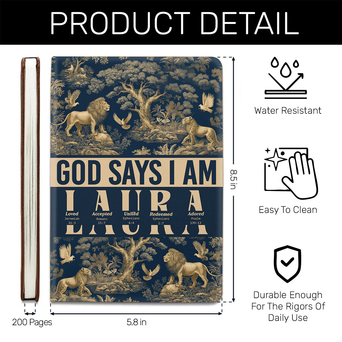 Lion Of Judah Shepherd Of Peace | Personalized Leather Cover Notebook