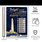 Delight Yourself In The Lord | Personalized Leather Cover Notebook