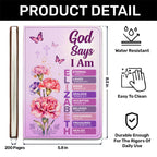 God Says I Am Birth Month Flower | Personalized Leather Cover Notebook